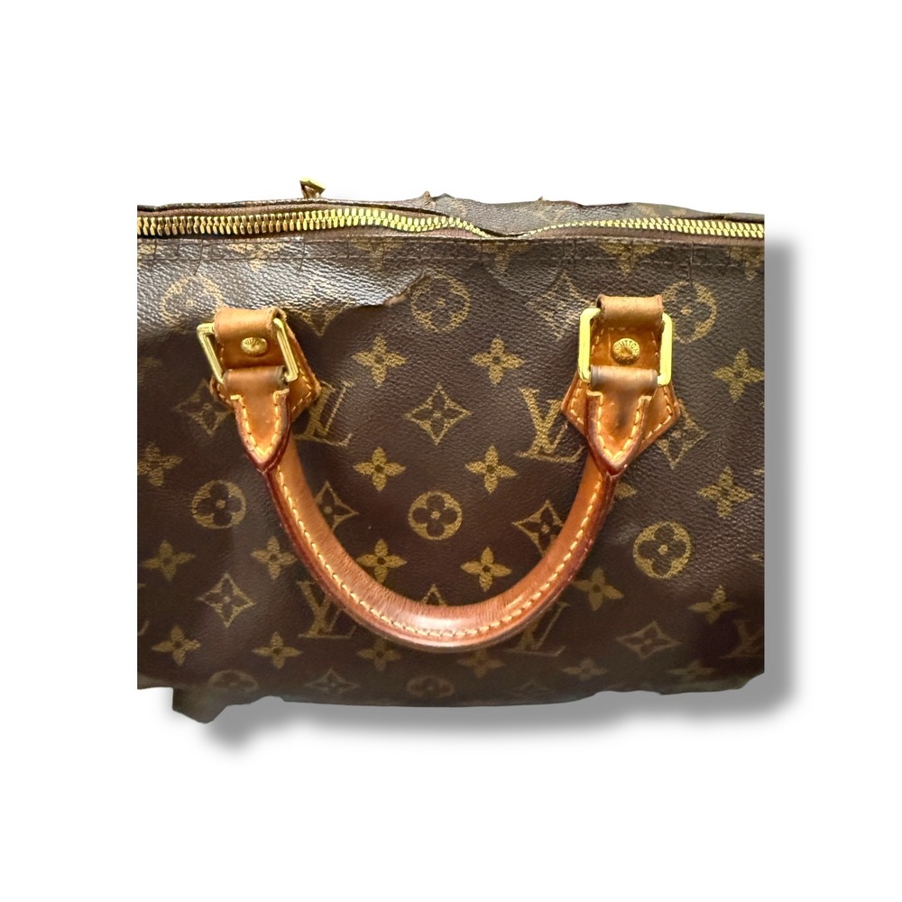 Louis Vuitton Speedy 30 Monogram Canvas Handbag Brown Satchel Classic - Picture 6 of 16